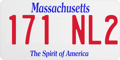 MA license plate 171NL2