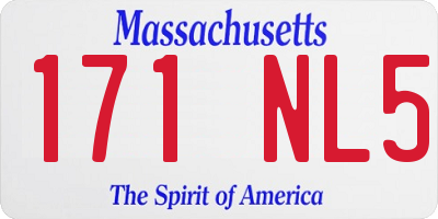 MA license plate 171NL5