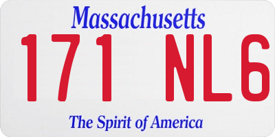 MA license plate 171NL6