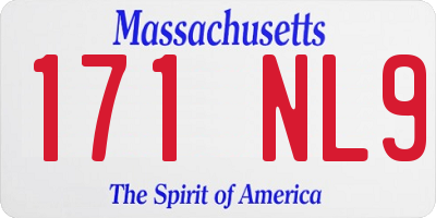 MA license plate 171NL9