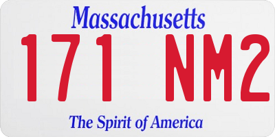 MA license plate 171NM2