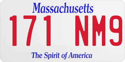 MA license plate 171NM9