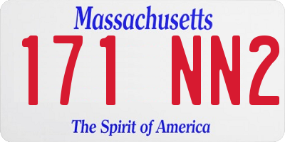 MA license plate 171NN2