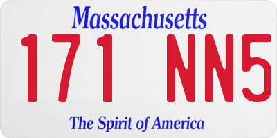 MA license plate 171NN5