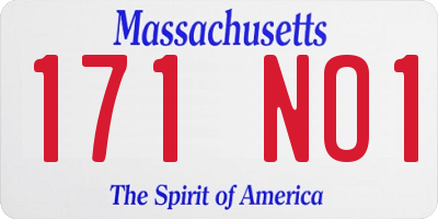 MA license plate 171NO1