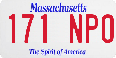 MA license plate 171NP0