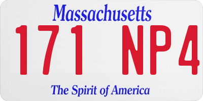 MA license plate 171NP4