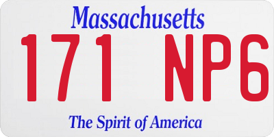 MA license plate 171NP6