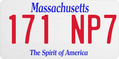 MA license plate 171NP7