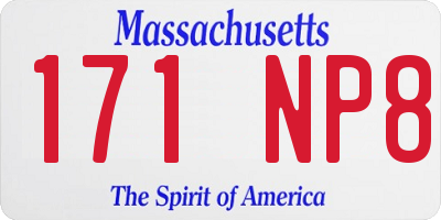 MA license plate 171NP8