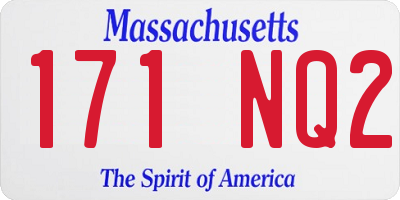 MA license plate 171NQ2