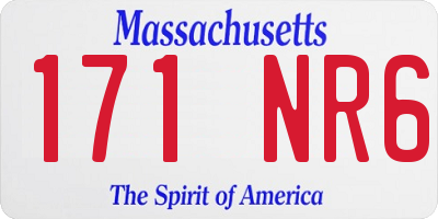 MA license plate 171NR6