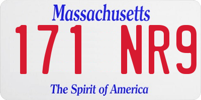 MA license plate 171NR9