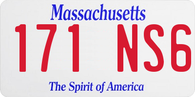MA license plate 171NS6