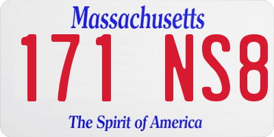 MA license plate 171NS8