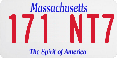 MA license plate 171NT7