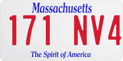 MA license plate 171NV4