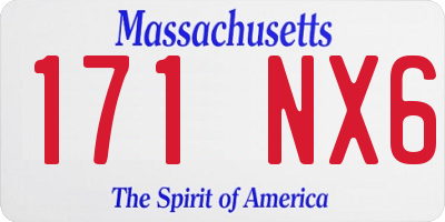 MA license plate 171NX6