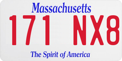 MA license plate 171NX8
