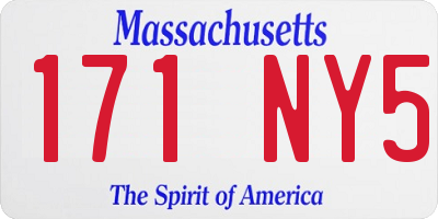 MA license plate 171NY5