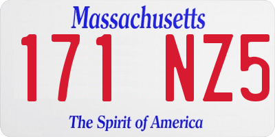 MA license plate 171NZ5