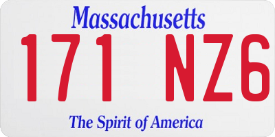 MA license plate 171NZ6