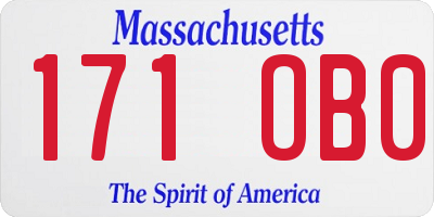 MA license plate 171OB0