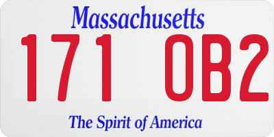 MA license plate 171OB2