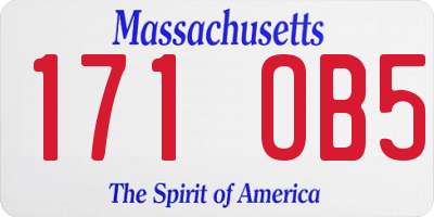 MA license plate 171OB5