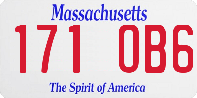 MA license plate 171OB6