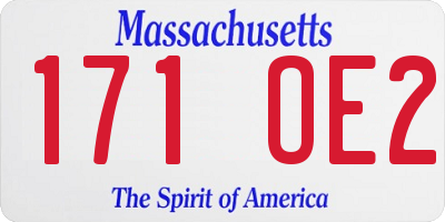 MA license plate 171OE2