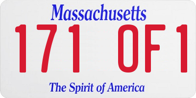 MA license plate 171OF1