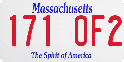 MA license plate 171OF2