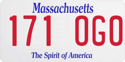 MA license plate 171OG0
