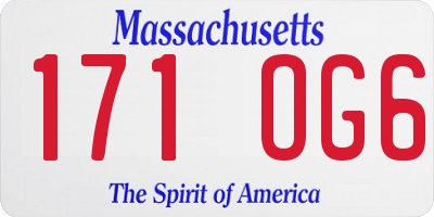 MA license plate 171OG6