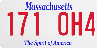 MA license plate 171OH4