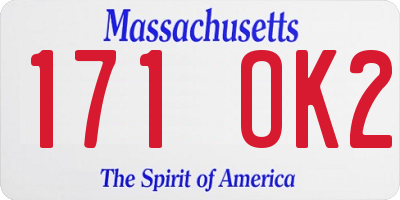 MA license plate 171OK2