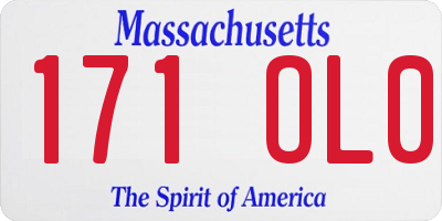 MA license plate 171OL0