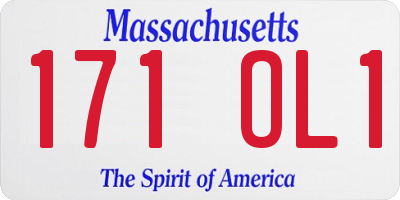 MA license plate 171OL1