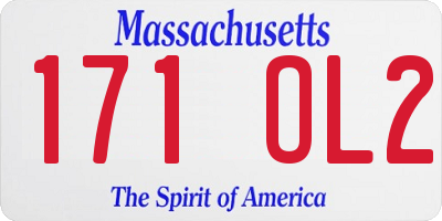 MA license plate 171OL2