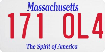 MA license plate 171OL4