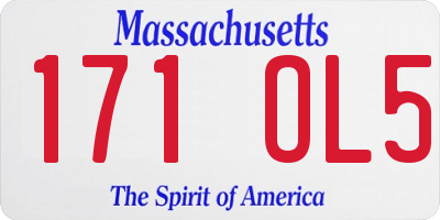 MA license plate 171OL5