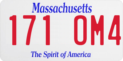 MA license plate 171OM4
