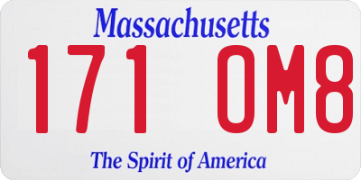 MA license plate 171OM8