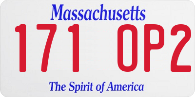 MA license plate 171OP2