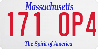 MA license plate 171OP4