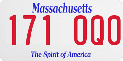 MA license plate 171OQ0