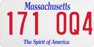 MA license plate 171OQ4