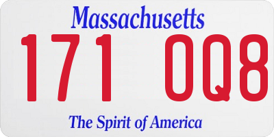 MA license plate 171OQ8