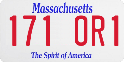 MA license plate 171OR1